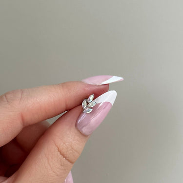 Falling Leaf Flatback Silver - Smoothie London - Titanium