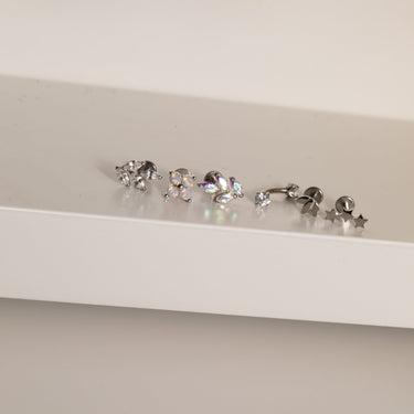 Falling Leaf Flatback Silver - Smoothie London - Titanium