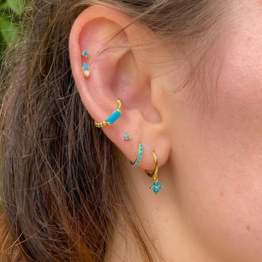 Lucky Charm Aqua/Gold - Smoothie London - Sterling Silver