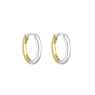 Metamorphis 2-tone huggies - Smoothie London - Sterling Silver