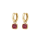 Geo Hoops Ruby Gold