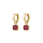 Geo Hoops Ruby Gold