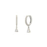 Amalfi Drop Huggies White/Silver - Smoothie London - Sterling Silver