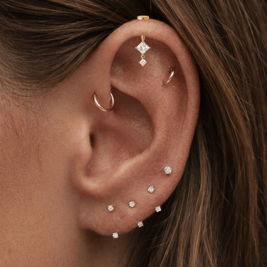 Amy vertical helix Gold - Smoothie London - Gold - plated Titanium