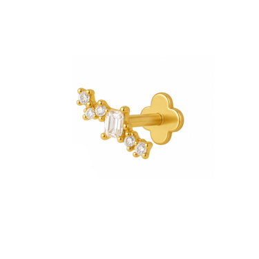 Aurora Flatback Stud - Smoothie London - Gold - plated Titanium