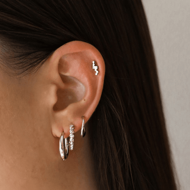 Aurora Flatback Stud Silver - Smoothie London - Titanium