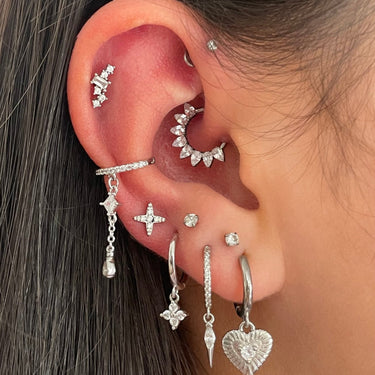 Aurora Flatback Stud Silver - Smoothie London - Titanium