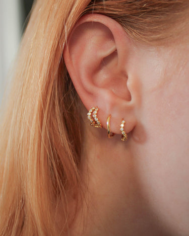 Bubble wave huggies gold - Smoothie London - Sterling Silver