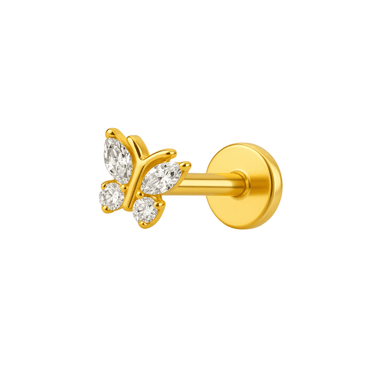 Butterfly flatback gold - Smoothie London - Gold - plated Titanium