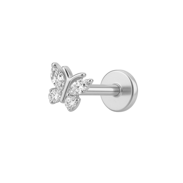 Butterfly flatback silver - Smoothie London - Titanium