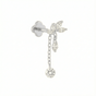 Chain drop leaf flatback silver