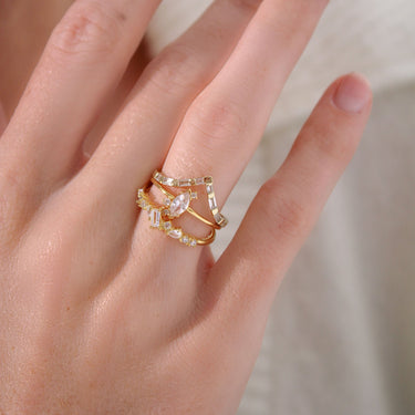 Cluster crystal stacking ring - Smoothie London - Sterling Silver