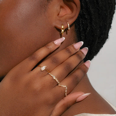 Cluster crystal stacking ring - Smoothie London - Sterling Silver