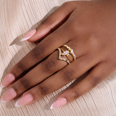 Cluster crystal stacking ring - Smoothie London - Sterling Silver