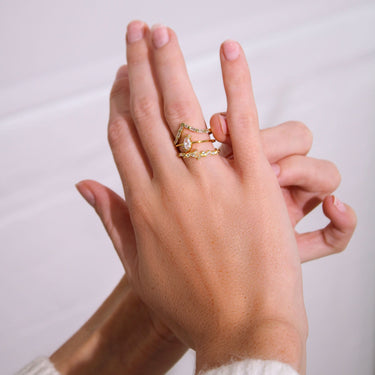 Cluster crystal stacking ring - Smoothie London - Sterling Silver