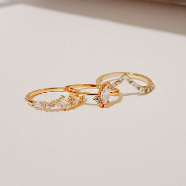 Cluster crystal stacking ring - Smoothie London - Sterling Silver