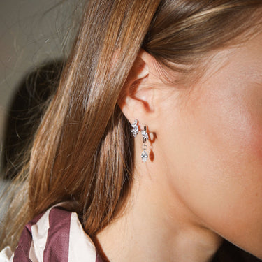 Cluster huggies clear/silver - Smoothie London - Sterling Silver