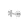 Curved flower flatback silver - Smoothie London - Titanium