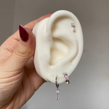Dangle flaback Pink/Silver - Smoothie London - Sterling Silver