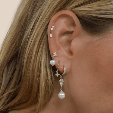 Dangle flatback stud silver - Smoothie London - Titanium