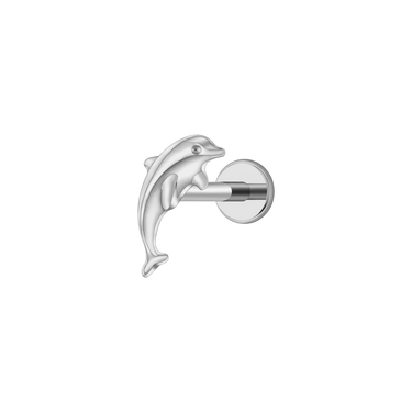 Dolphin flatback stud silver - Smoothie London - Titanium