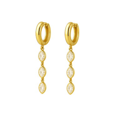 Drip Marquise huggies Gold - Smoothie London - 18k Gold - plated Sterling Silver