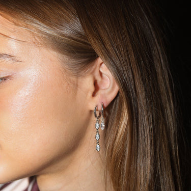 Drip Marquise huggies Silver - Smoothie London - Sterling Silver