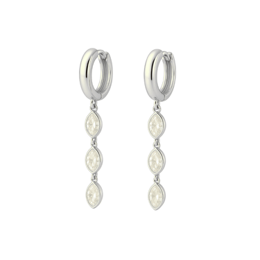 Drip Marquise huggies Silver - Smoothie London - Sterling Silver