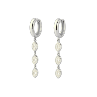 Drip Marquise huggies Silver - Smoothie London - Sterling Silver