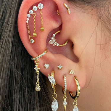 Drippy Chained Flatback Gold - Smoothie London - Gold - plated Titanium