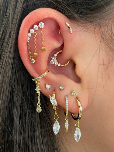 Drippy Chained Flatback Gold - Smoothie London - Gold - plated Titanium