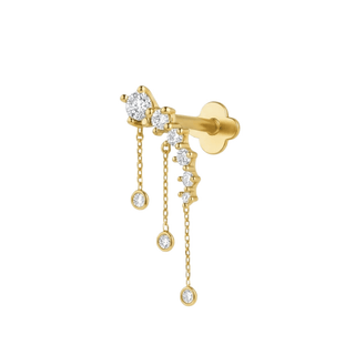 Drippy Chained Flatback Gold - Smoothie London - Gold - plated Titanium