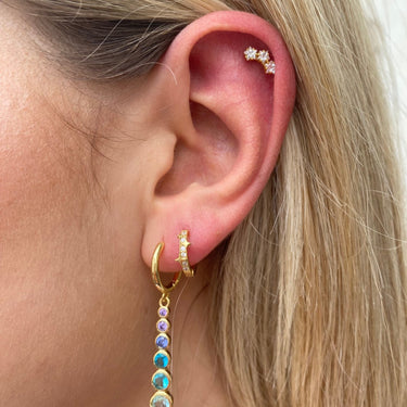 Droplet huggies gold - Smoothie London - Sterling Silver