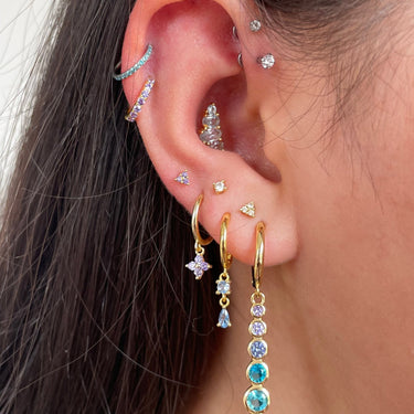 Droplet huggies gold - Smoothie London - Sterling Silver