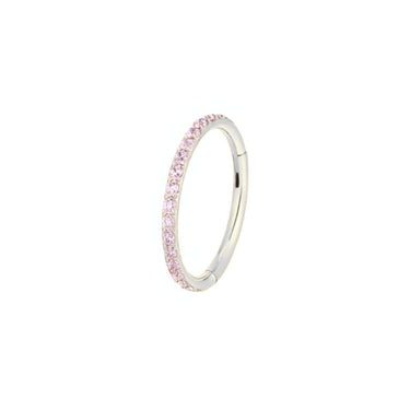 Eternity Pavé Clicker Silver/Pink - Smoothie London - Stainless Steel