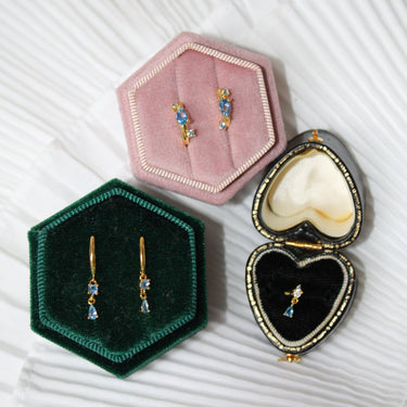 Ethereal huggies gold/blue - Smoothie London - Sterling Silver