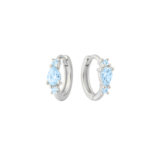 Ethereal huggies silver/blue - Smoothie London - Sterling Silver