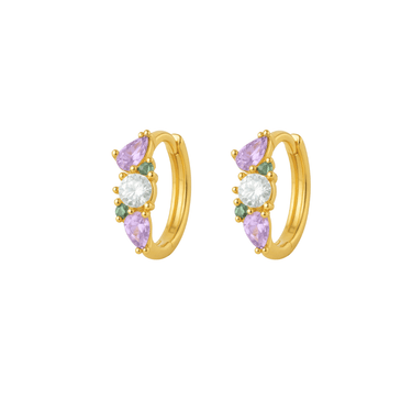 Everglade cluster huggies - Smoothie London - 18k Gold - plated Sterling Silver