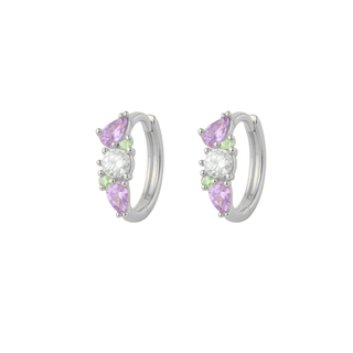 Everglade Cluster Huggies Silver/Lilac - Smoothie London - Sterling Silver