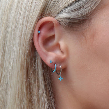 Everyday Ear Party Aqua/Silver - Smoothie London - Sterling Silver