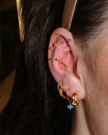 Everyday Ear Party Sapphire/Gold - Smoothie London - Sterling Silver