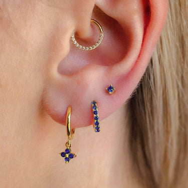 Everyday Ear Party Sapphire/Gold - Smoothie London - Sterling Silver
