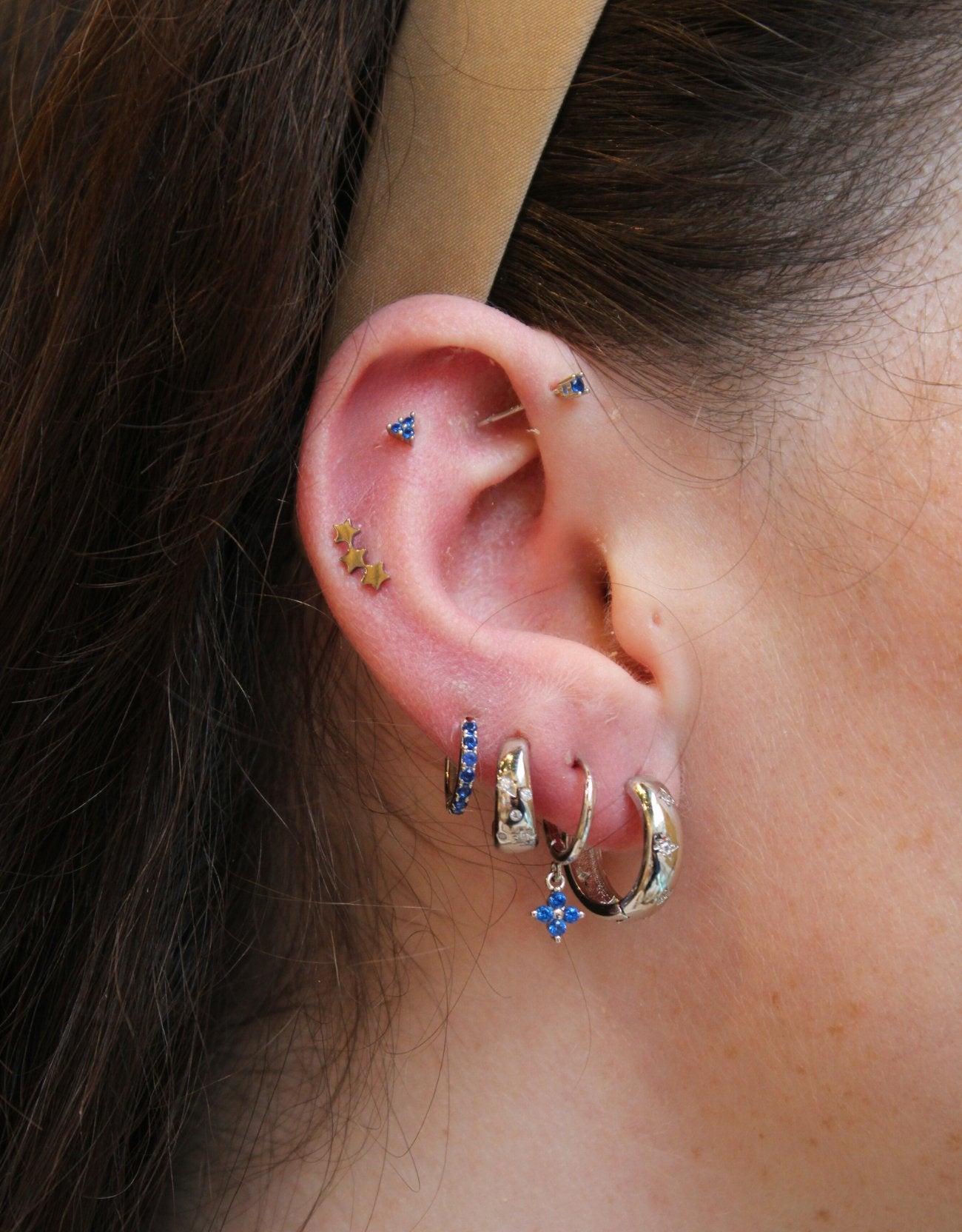 Everyday Ear Party Sapphire/Silver - Smoothie London - Sterling Silver