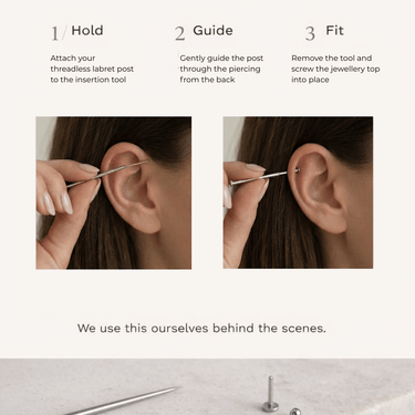 Flatback Insertion Taper - Smoothie London - Stainless Steel