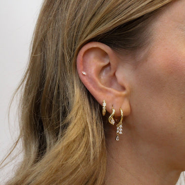 Floating Marquise Flatback Gold - Smoothie London - Gold - plated Titanium