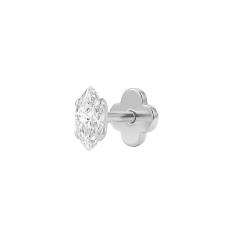 Floating Marquise Flatback Silver