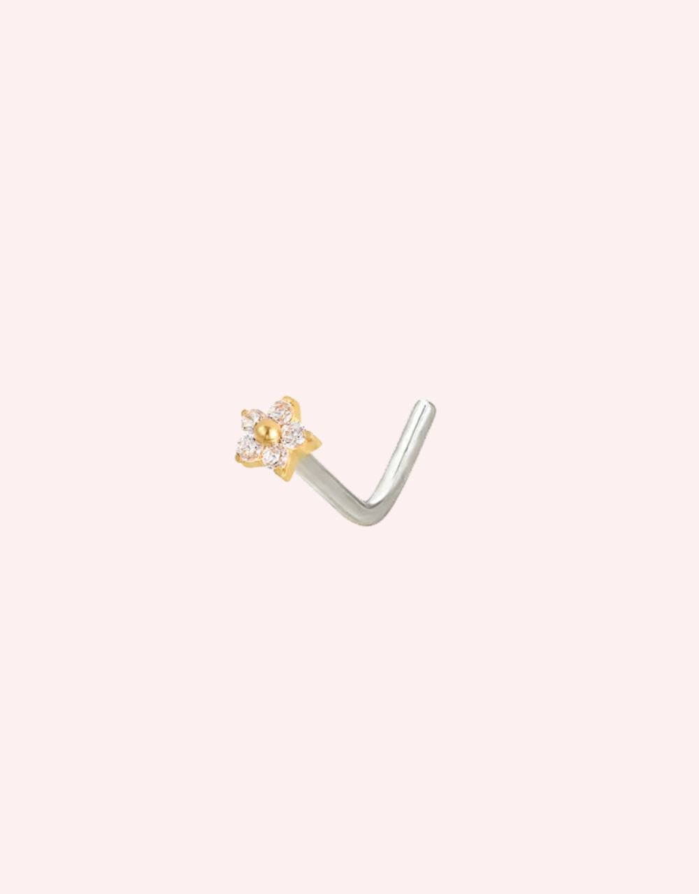 Flora Nose Stud Gold - Smoothie London - Stainless Steel
