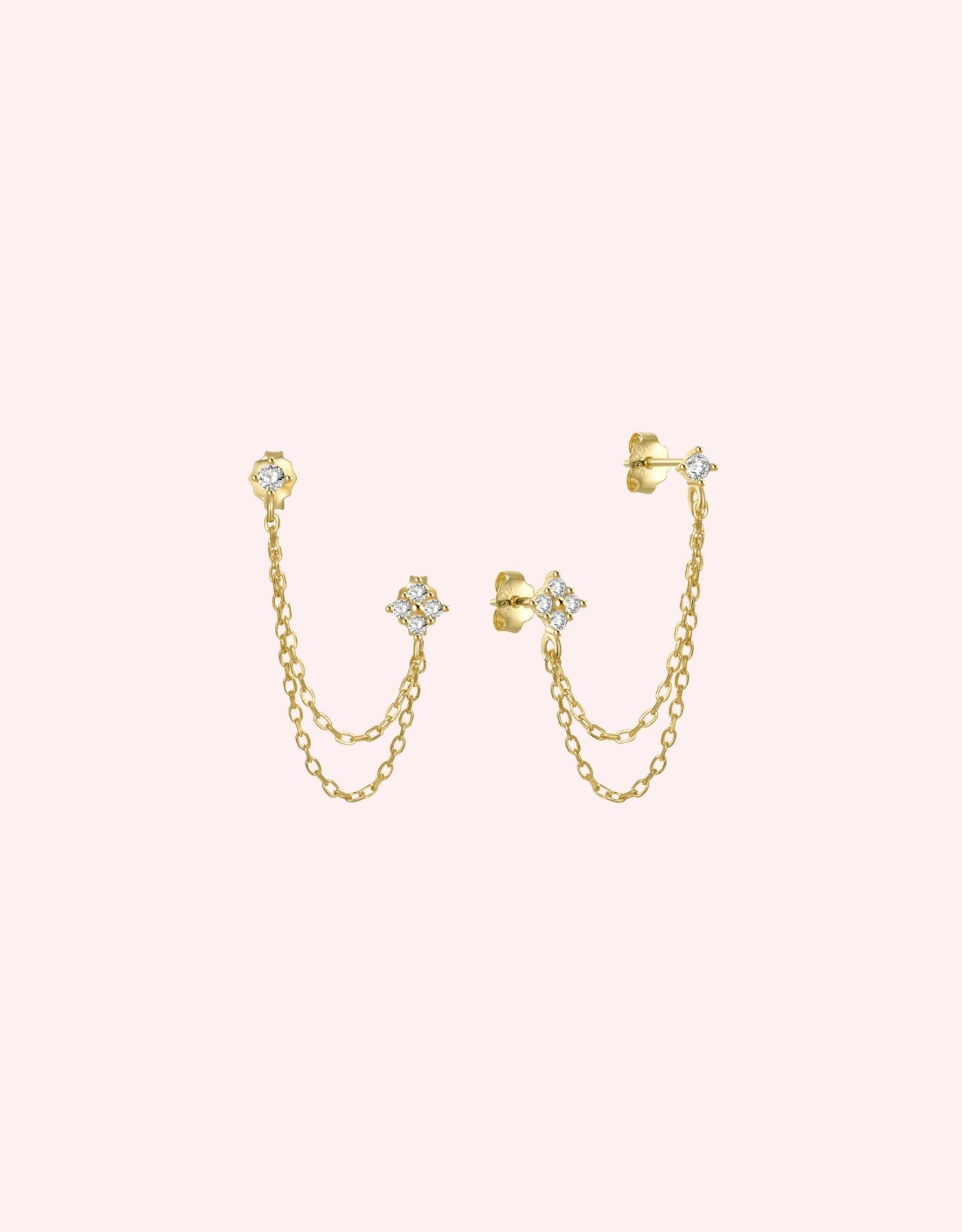 Forever linked studs gold - Smoothie London - Sterling Silver