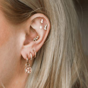 Geo Hoops Champagne Gold - Smoothie London - PureTone™ Waterproof Gold