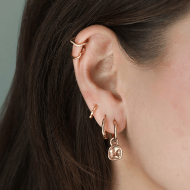 Geo Hoops Champagne Gold - Smoothie London - PureTone™ Waterproof Gold